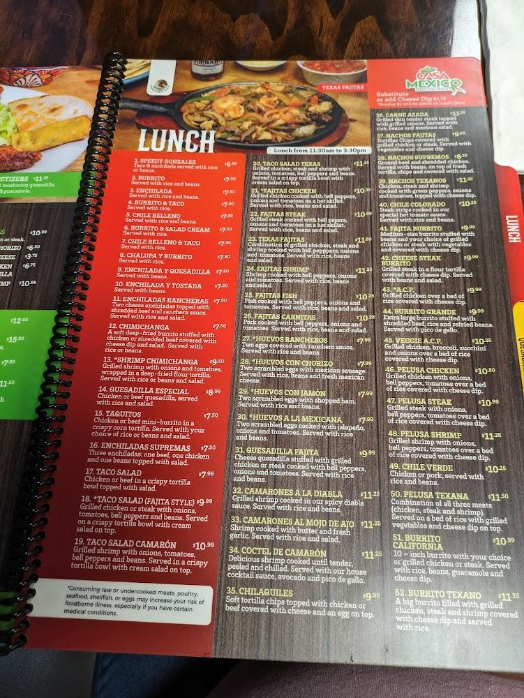 Casa Mexico Menu image 3